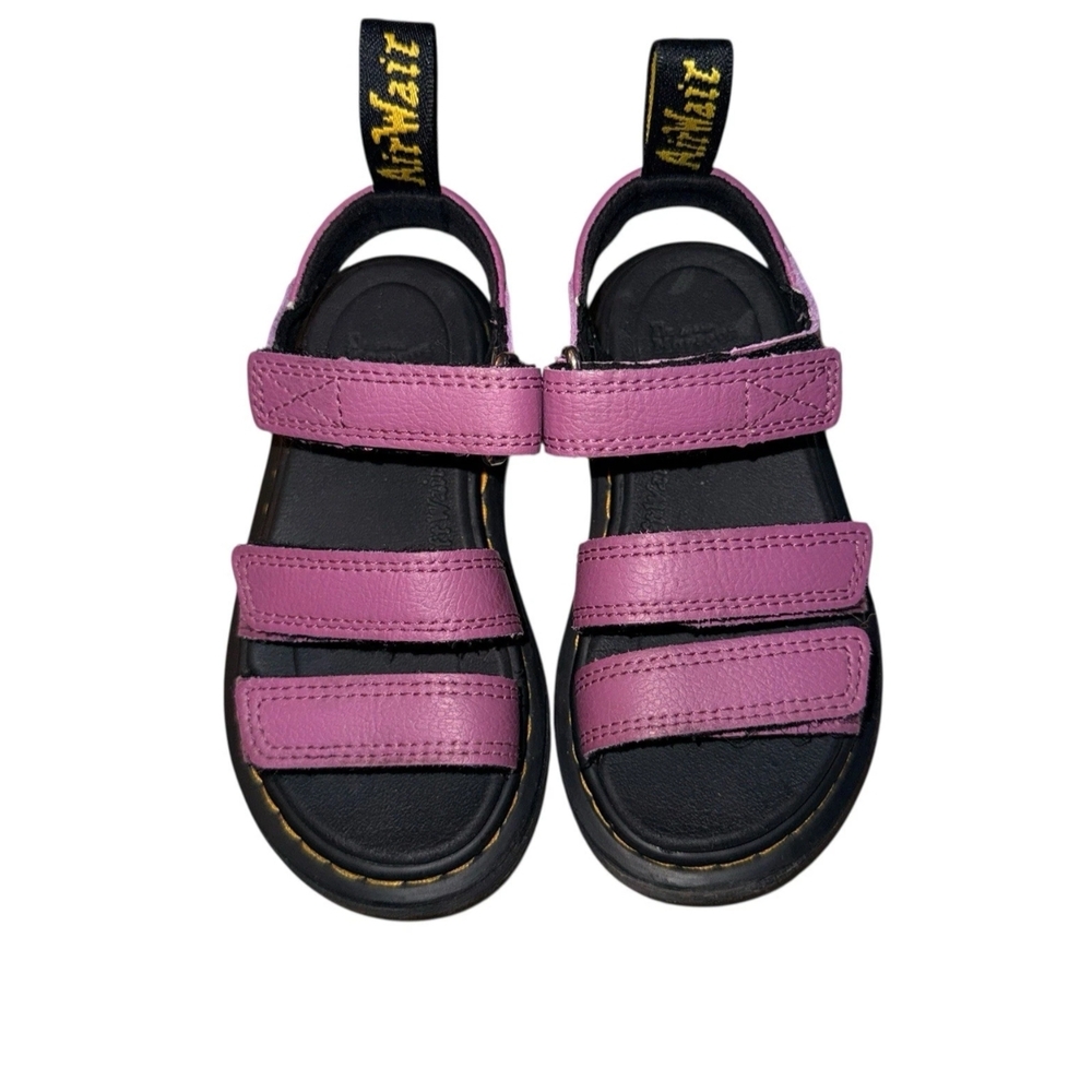 Dr. Martens Kids Purple Leather Velcro Platform Sandals - Picture 2 of 5